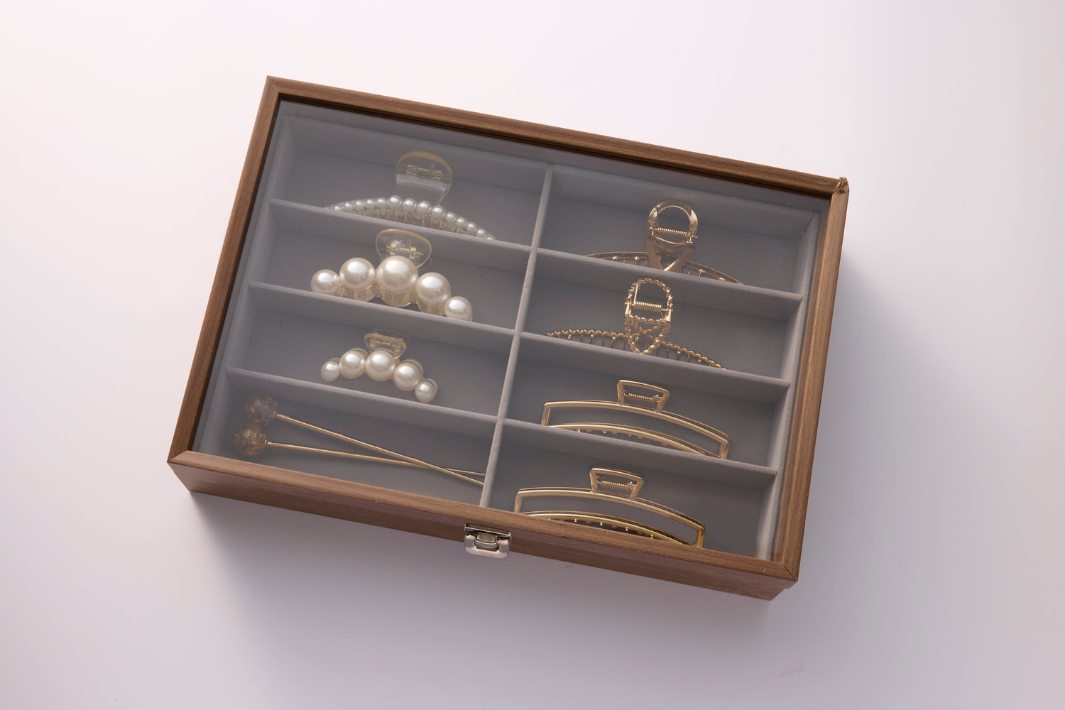 Exklusive Schmuck- & Haar-Accessoires-Box aus Holz