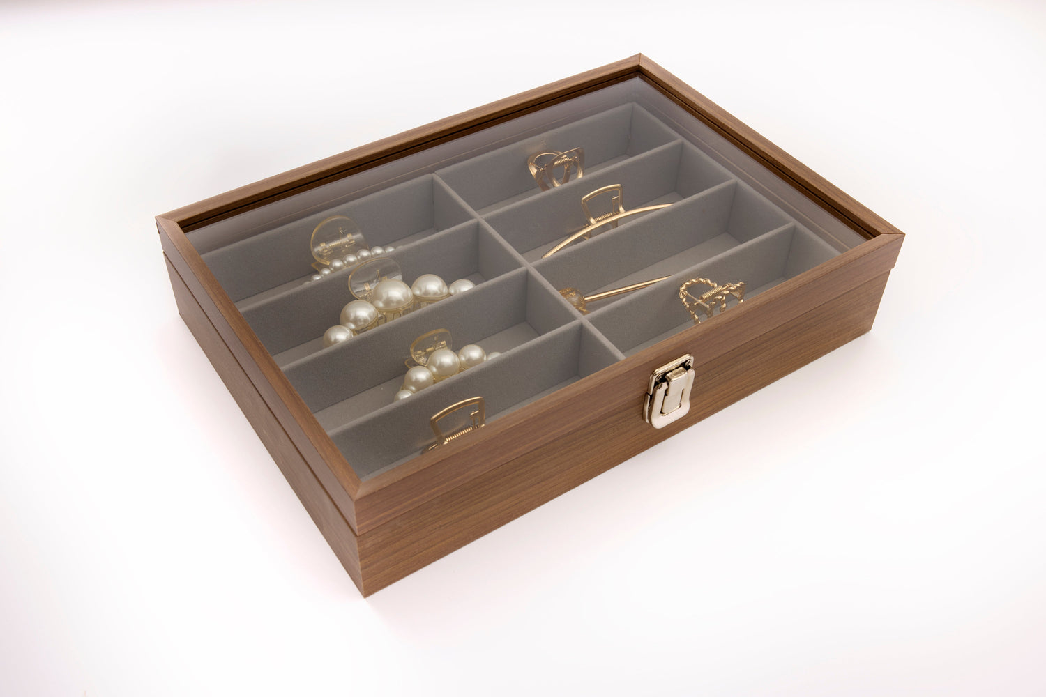 Exklusive Schmuck- & Haar-Accessoires-Box aus Holz
